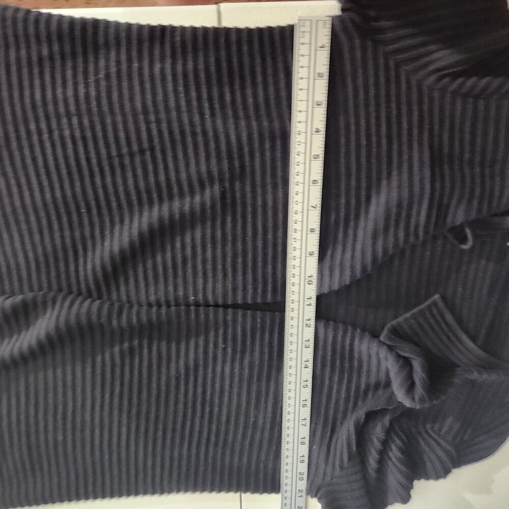 Talbots Black Ribbed Open Cardigan Sweater L - Picture 8 of 10